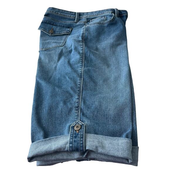 STYLE & CO. HIGH-RISE STRAIGHT CUFFED LEG JEAN CAPRIS, WOMENS, 12, DENIM BLUE - Picture 7 of 11